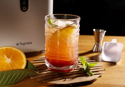 sunset cocktail con macchina del ghiaccio Tognana